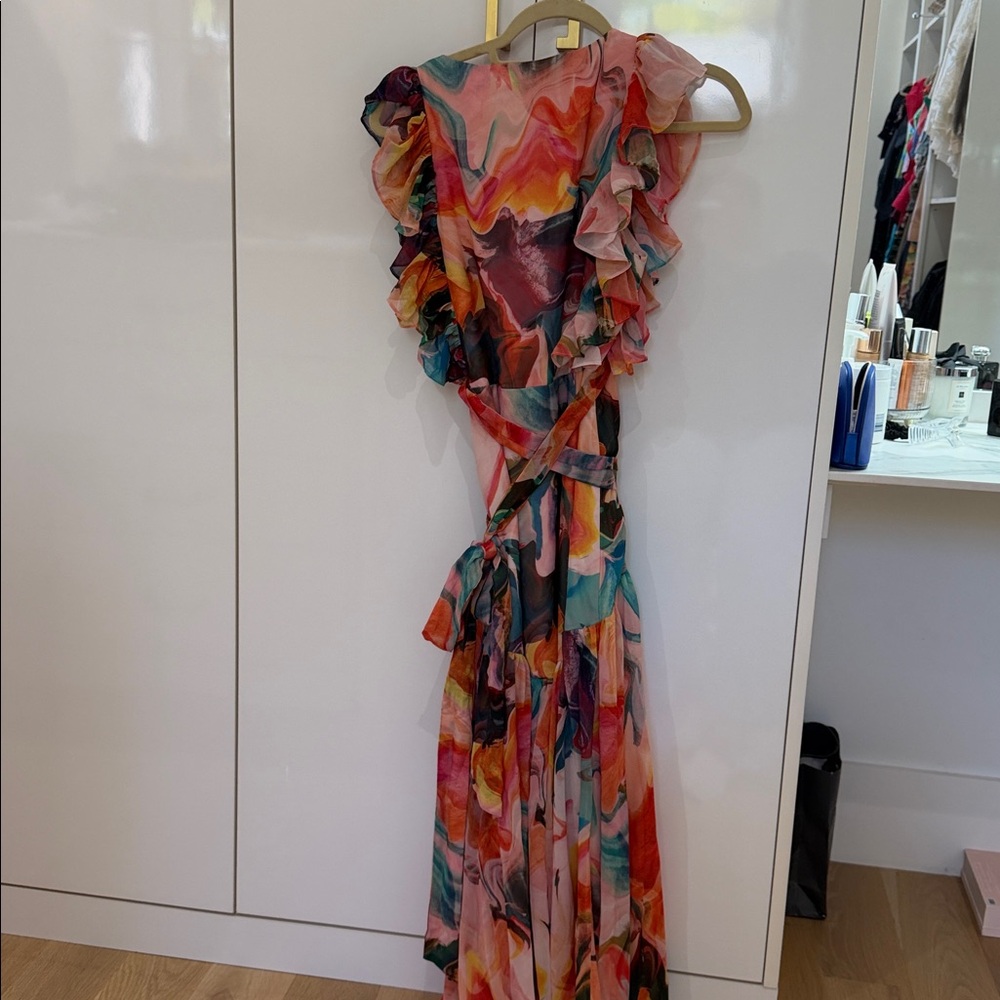 Hutch Multicolor Floral Midi wrap Dress NWT SMALL - Picture 6 of 8